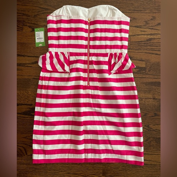 Lilly Pulitzer Azalea pink white Swizzle Stripe Maybell Dress sz 6 women’s - Picture 2 of 9
